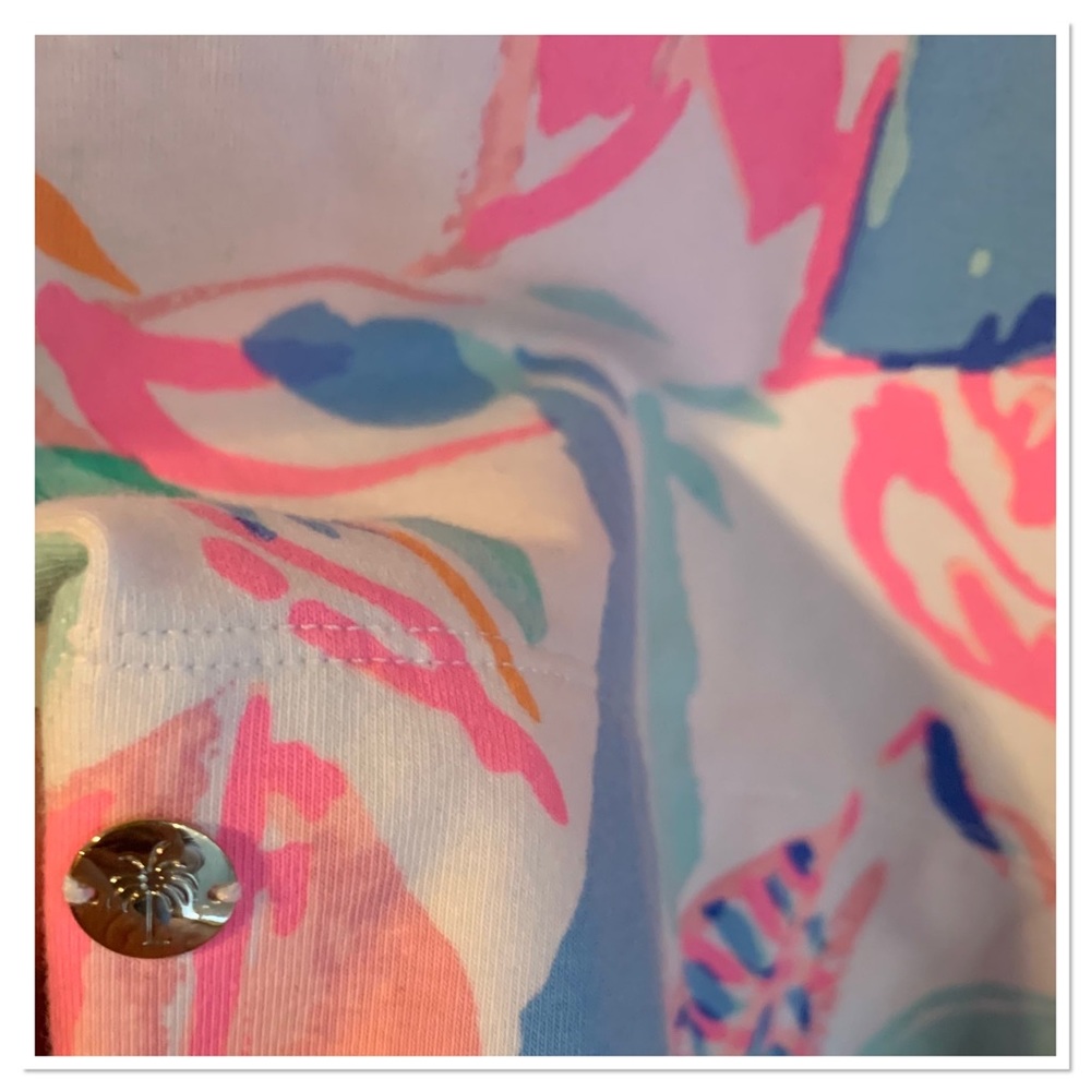 Lilly Pulitzer Estrada Out to Sea Flat French Terry Shift Dress Pink Size XS - Picture 8 of 13